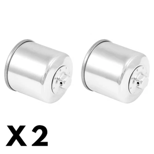 2 Pack Chrome K&N Oil Filter for Suzuki GSXR750 30th Ann Ed 2016 - Picture 1 of 1