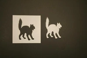 Scary Cat Mylar Stencil for Crafts, Scrapbooking, Painting & Home Decor - Picture 1 of 1