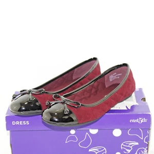 EAST 5TH womens Aloha slip on flats shoe size 7 M red wine fabric upper NEW - Picture 1 of 6