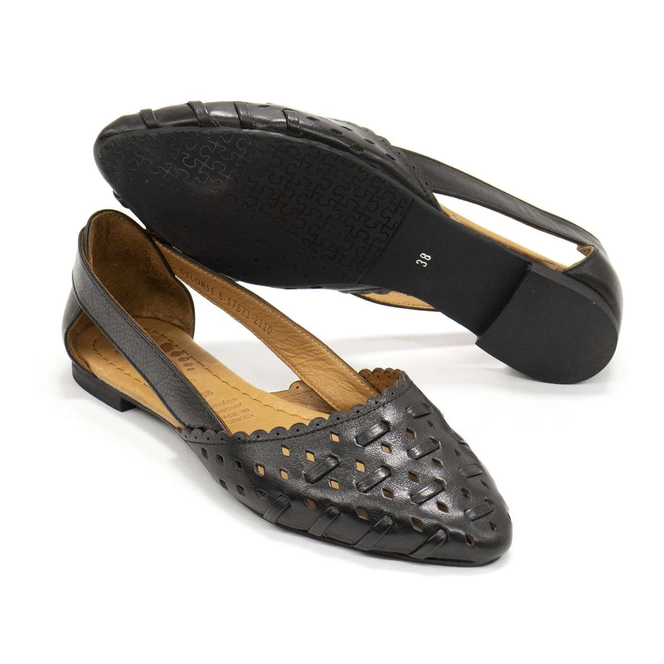 Women Spring Step Delorse Black Leather D'Orsay Flats US 9 EU 40 - Image 1 of 4