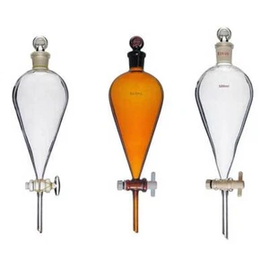 60ml-1000ml Transparent Amber Glass Separatory Funnel w/ PTFE Glass Stopcock GB - Picture 1 of 12