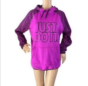Nike Womens Therma FIT All Time Workout Hoodie Pullover JUST DO IT Size Large - Picture 1 of 5