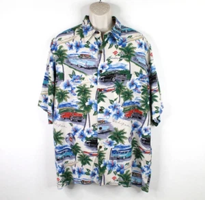 Vintage Reyn Spooner American Classics Hawaiian Shirt Mens XL Chevy Belair Rayon - Picture 1 of 10
