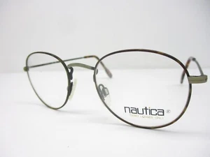 New Vintage Eyeglasses Frames Nautica Mod J16 Pewter Tort Unisex Retro Round 50 - Picture 1 of 7