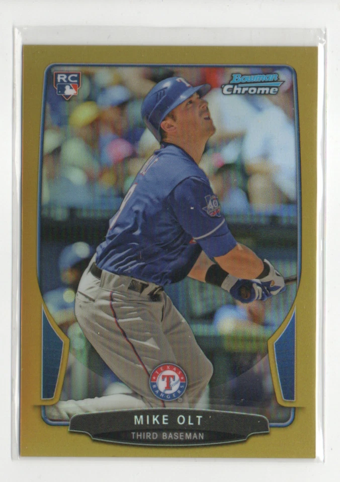 Mike Olt 2013 Bowman Chrome Gold Refractor RC #/50 TEXAS RANGERS - Image 1 of 1