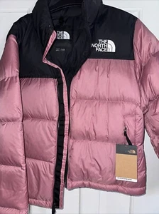 The North Face Nuptse Women Mesa Rose Size L Concealed Hood - Picture 1 of 4
