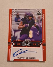 2022 Leaf Draft - Autographs Red #BA-QJ1 Quentin Johnston (AU, RC)