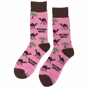 Neu mit Etikett Hump Day rosa Anzugsocken Neuheit Herren 8-12 rosa verrückt lustige Sockenfliege - Bild 1 von 4