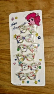 Cats eye sunglasses 6 in barrette pack sealed White Floral  Vintage 1980's NOS - Picture 1 of 2
