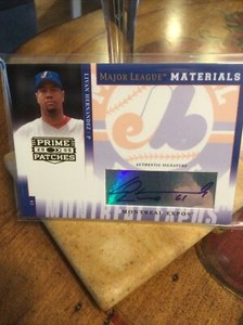 2005 Prime Patches Autograph Liven Hernandez NM+ #MLM-16 Montreal Expos
