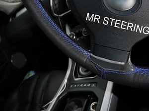 Passt Für Vauxhall Zafira 05-11 Leder Lenkradbezug Royal Blau Doppelnaht - Bild 1 von 4