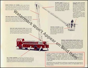 Crown Firecoach Snorkel Fire Truck Sales Ad Vintage Photograph Print 8.5x11" - Picture 1 of 1