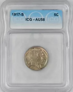 1917er Jahre Büffelnickel - ICG AU58 getönt - COINGIANTS✪ - Bild 1 von 2