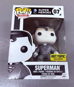 New Funko Pop DC Universe 07 Black & White Superman Vaulted Hot Topic Exclusive - Picture 1 of 6