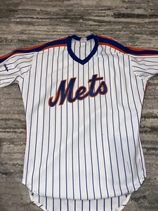 Vintage  New York Mets Jersey Size 44 Large 80s Pin Stripe Pull Over Pinstripe - Picture 1 of 7