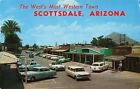 Looking West On Main St Scottsdale Arizona Vintage Pc Posted 1961