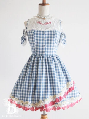 🌹LIZ LISA🌹CottageCore Fresa Guinga Vestido de Alegría Azul Romántico Japón F295 Foto 1 de 4