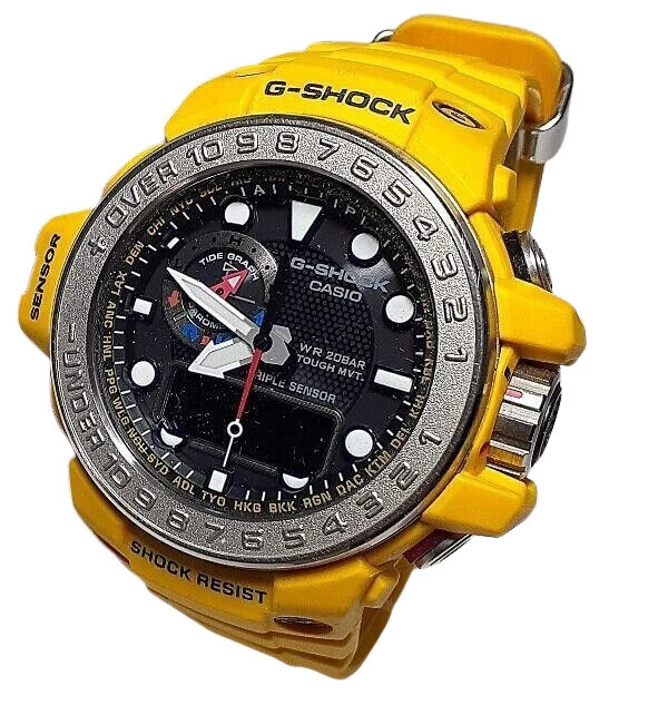 G-SHOCK GULFMASTER GWN-1000-9A 55.8mm Yellow Resin Case with Yellow Resin Band Men's Wristwatch