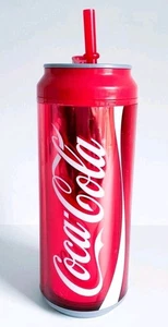Coca Cola doppelwandiger isolierter Reisebecher Tasse Strohhalm 16 Unzen NEU! Classic Logo - Bild 1 von 3