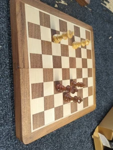 Deluxe Hardwood Folding Travel 12 Inch Magnetic Chess Set(2016) - Picture 1 of 5