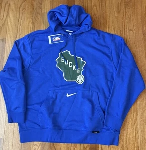 Men's Milwaukee Bucks Nike City Edition Essential Club Pullover Hoodie 2XL - Picture 1 of 1