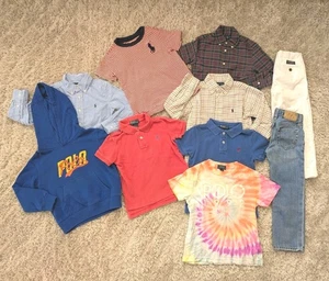 10 Polo Ralph Lauren Boys Lot Size 4 Long Sleeve Shirts, Polo Shirts, and Pants - Picture 1 of 24