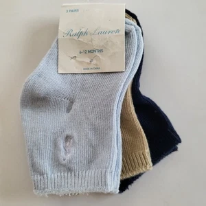 Polo Ralph Lauren Bebé Niño 3 Pares Calcetines al Tobillo 3pk Poni Logo Talla 12M Azul Multi - Imagen 1 de 5