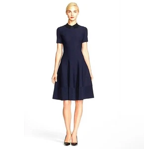 Vestido suéter elástico Kate Spade Trompe L’oeil para mujer talla mediana azul marino - Imagen 1 de 7