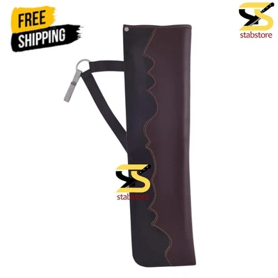 STABSTORE Genuine Cowhide Leather Back Arrow Quiver Traditional Handmade Quiver for Arrows