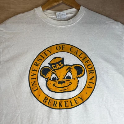 VTG 80s UC Berkeley Cal Oski Bear Shirt XL Hanes Beefy T USA Single Stitch Rare - Image 1 of 4