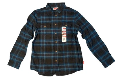 NUEVO CON ETIQUETAS Wrangler Juvenil Franela Cuadros Camisa A Cuadros Azul y Negro Niños XXL 18 Vaquero Foto 1 de 4