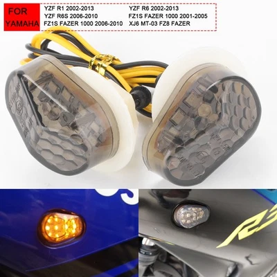 Indicador intermitente de luz de señal de giro LED de 2 piezas para Yamaha YZF R3 R6 R1 FZ6 FZ1 R6S Foto 1 de 4