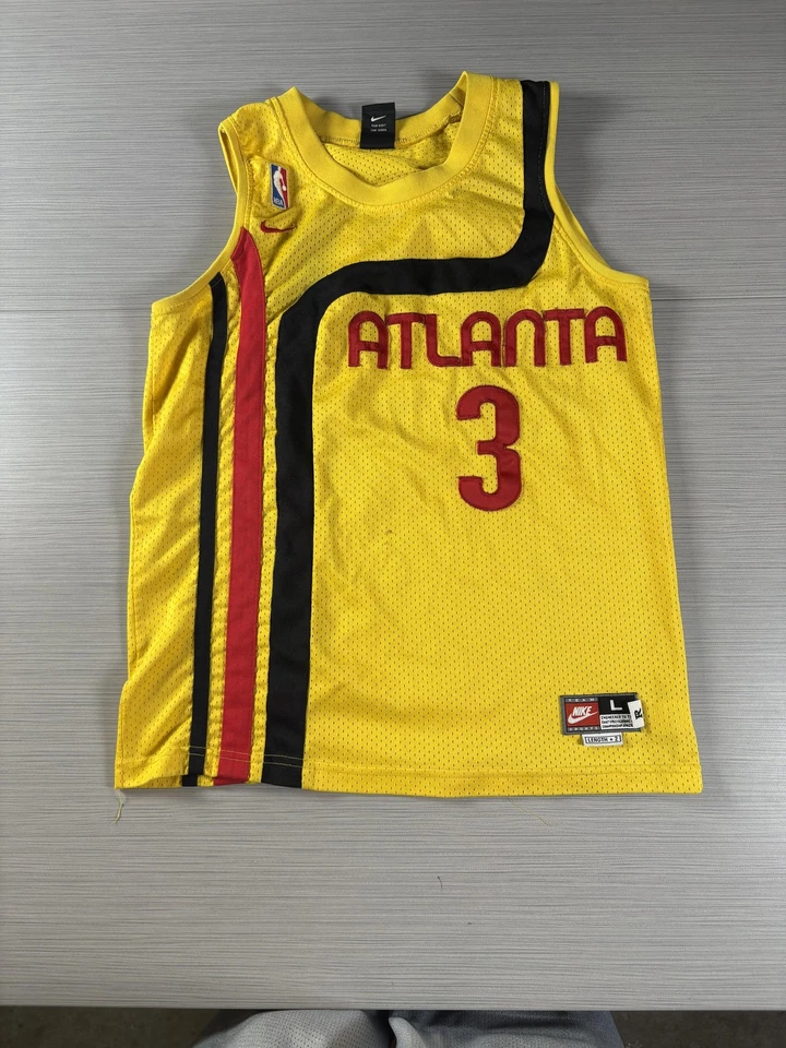 Vintage Atlanta Hawks Jersey Mens Large Yellow NBA Basketball Shareef Nike 90s - Image 1 of 4