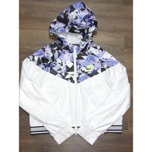 Nike Girls Windrunner Jacket Kids Floral Purple & White Jacket- Youth XL - Picture 1 of 12
