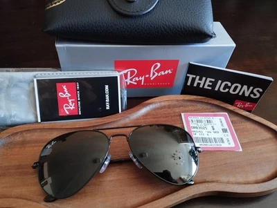 Gafas AVIATOR RAY-BAN.  Talla mediana 58mm.  Negro / Lente Negra - Imagen 1 de 4