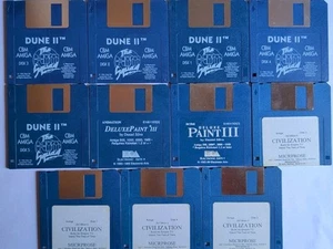 AMIGA Floppy Disk Games & Software - Deluxe Paint, DUNE II, Civilization - Afbeelding 1 van 5