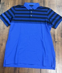 Greyson Shirt Mens XL Blue Black Striped Golf Preppy Polo NWOT Wolf - Picture 1 of 4