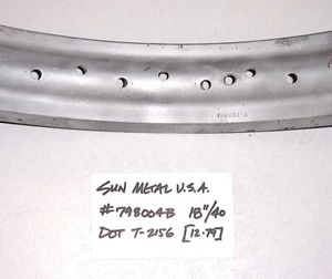 1970s VINTAGE SUN SHOULDERLESS #790084B 18" REAR RIM w/40-HOLE, G-VG (#PX621) - Foto 1 di 6