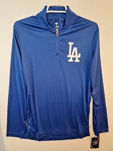 Los Angeles LA Dodgers Long Sleeve 1/4 Zip Shirt NWT Fanatics Blue Men's Small - Picture 1 of 3