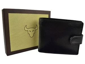 Cartera de cuero suave negra de diseñador Kenneth Brownne Da Milano para hombre - Imagen 1 de 5