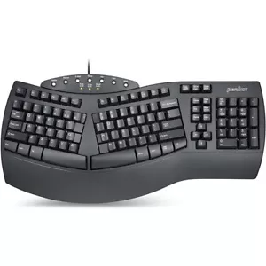 Perixx Periboard-512 Wired Ergonomic Split Ergonomic Keyboard Palm Rest Black - Picture 1 of 13