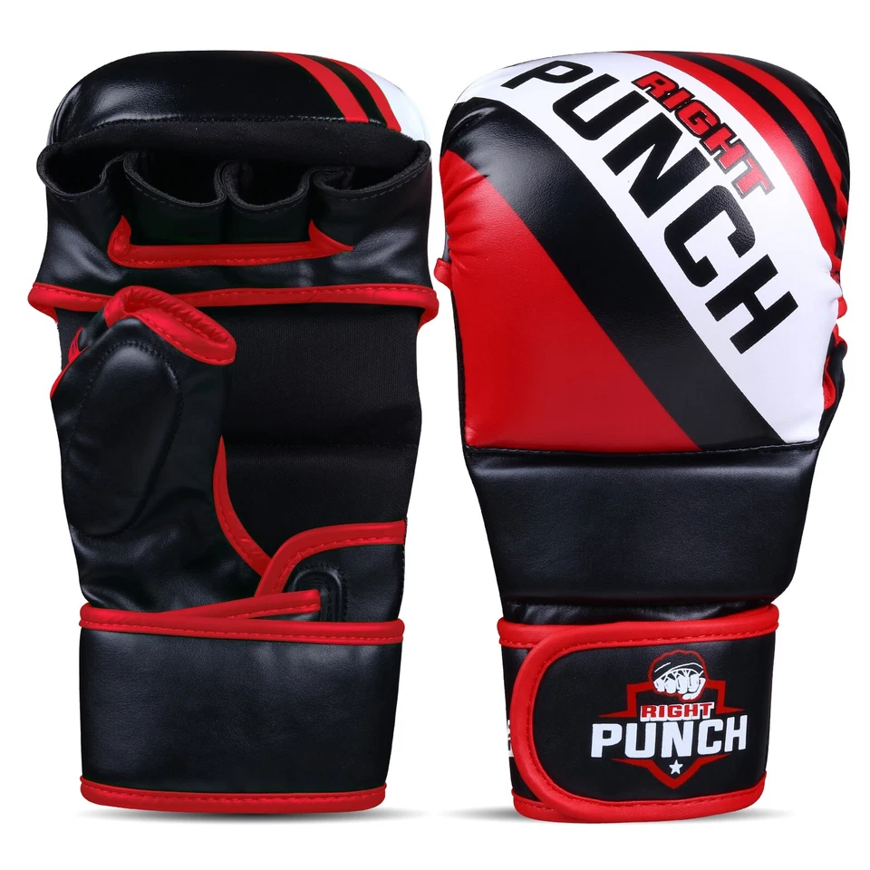 Guantes híbridos de MMA - Mitones de agarre de palma abierta para artes marciales para hombres Foto 1 de 1