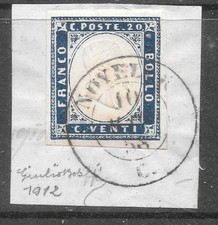 ANTICHI STATI SARDEGNA 20 CENT  annullato NOVELLARA N 266