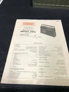 Superscope CR-1000 Service Manual Original - Bild 1 von 1