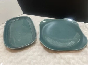 HTF Set Of (2) Russel Wright Serving Plates Seafoam Ameri Modern Steubenville - Picture 1 of 11