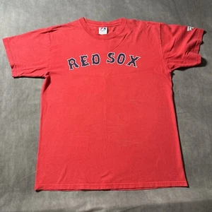 Majestic MLB Red Sox #38 Curt Schilling T-Shirt Red LARGE World Series 2004 Y2K - Picture 1 of 8