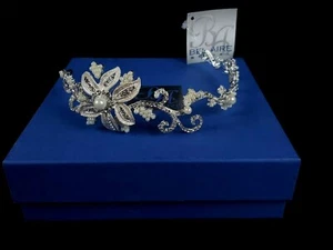Bel-Aire Bridal Headpiece Rhinestone and Pearl Bandeau Style 6413 - Picture 1 of 11