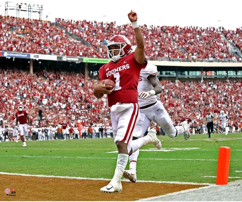 Kyler Murray Oklahoma Sooners Unsigned Touchdown Celebration Photograph Cover