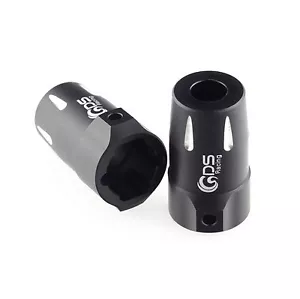 GDS Racing Alloy Rear Hubs/Lockouts Black for Axial SCX10 RC Crawler (2pc) - Picture 1 of 2