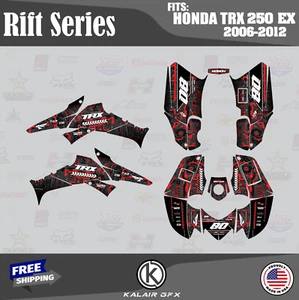 Graphics Kit for HONDA TRX 250EX (2006-2012) 16MIL Rift Series - Red - Picture 1 of 6